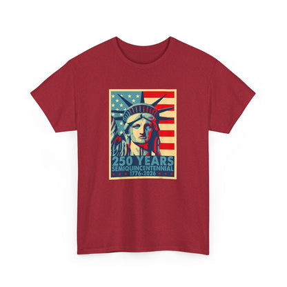 lady liberty 250th anniversary t-shirt | america semiquicentennial tee