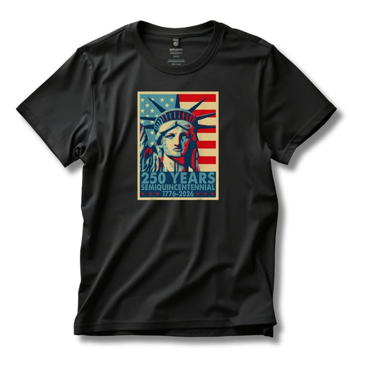 lady liberty 250th anniversary t-shirt | america semiquicentennial tee