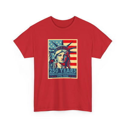 lady liberty 250th anniversary t-shirt | america semiquicentennial tee