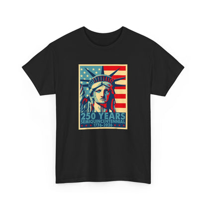 lady liberty 250th anniversary t-shirt | america semiquicentennial tee