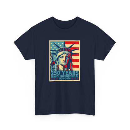lady liberty 250th anniversary t-shirt | america semiquicentennial tee